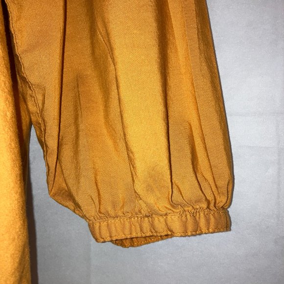 Old Navy Womens Ochre Yellow Bib Collar Blouse / Top Size M - Picture 7 of 15